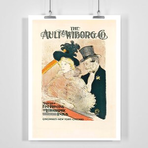 The Ault Wiborg Co Vintage Werbeplakat von Henri Toulouse-Lautrec - gerahmt / ungerahmt
