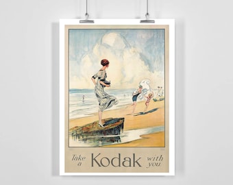 Vintage Seaside Advert Photography Vintage Advertising Poster - Framed / Unframed