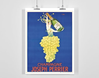 Champagner Getränke Küche Essen und Trinken Vintage Poster - gerahmt/ungerahmt