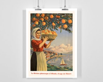 Himara Albania The Picturesque Riviera Vintage Travel Poster - Framed / Unframed