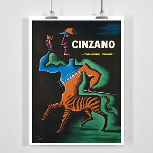Cinzano Vintage Advertising Poster - Enmarcado / Sin marco