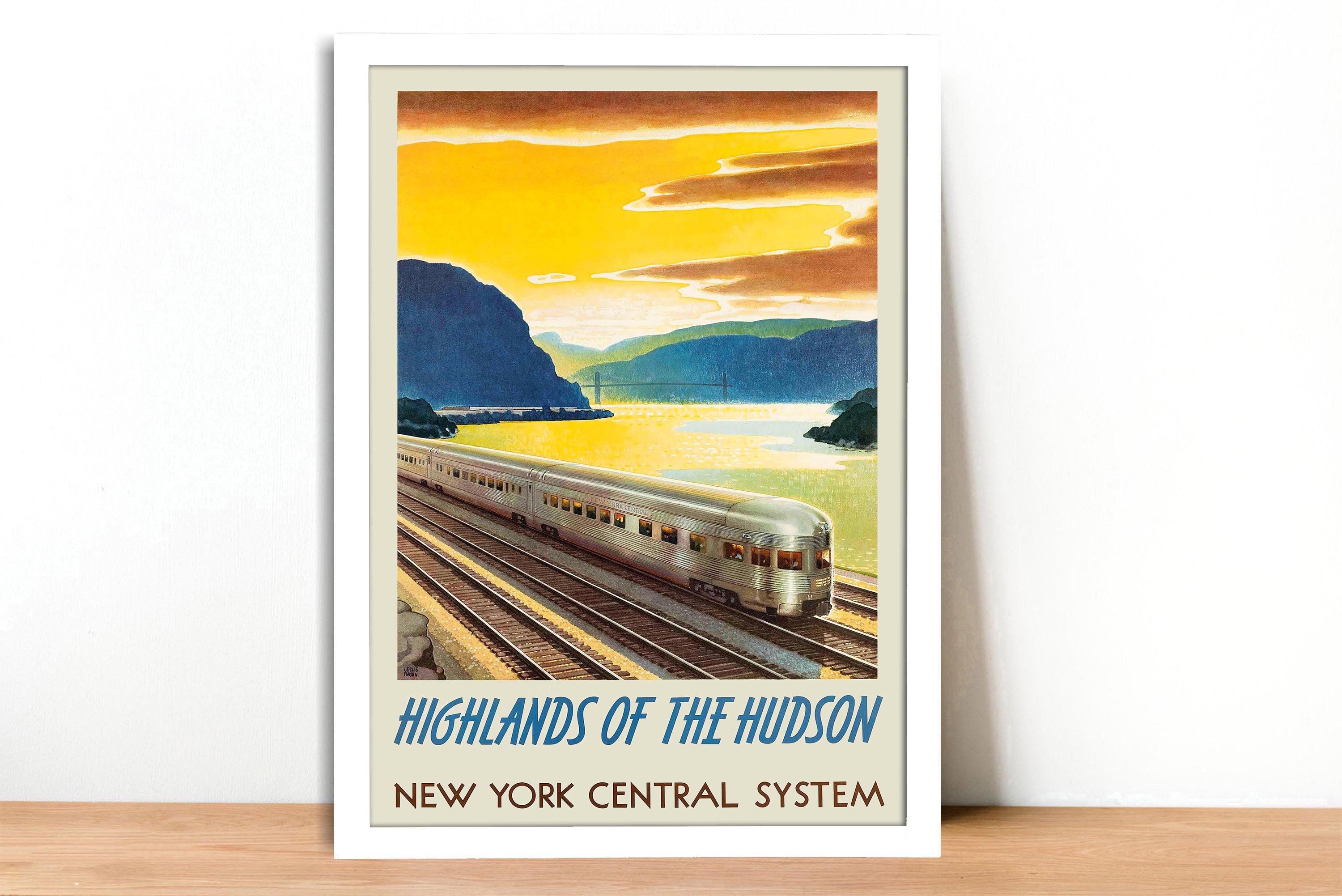 Highlands Of Hudson New York Zentralsystem Zug Reise Vintage Poster Repro