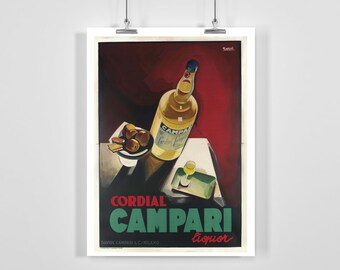 Cordial Compari Liquor Art Nouveau Poster - Framed / Unframed