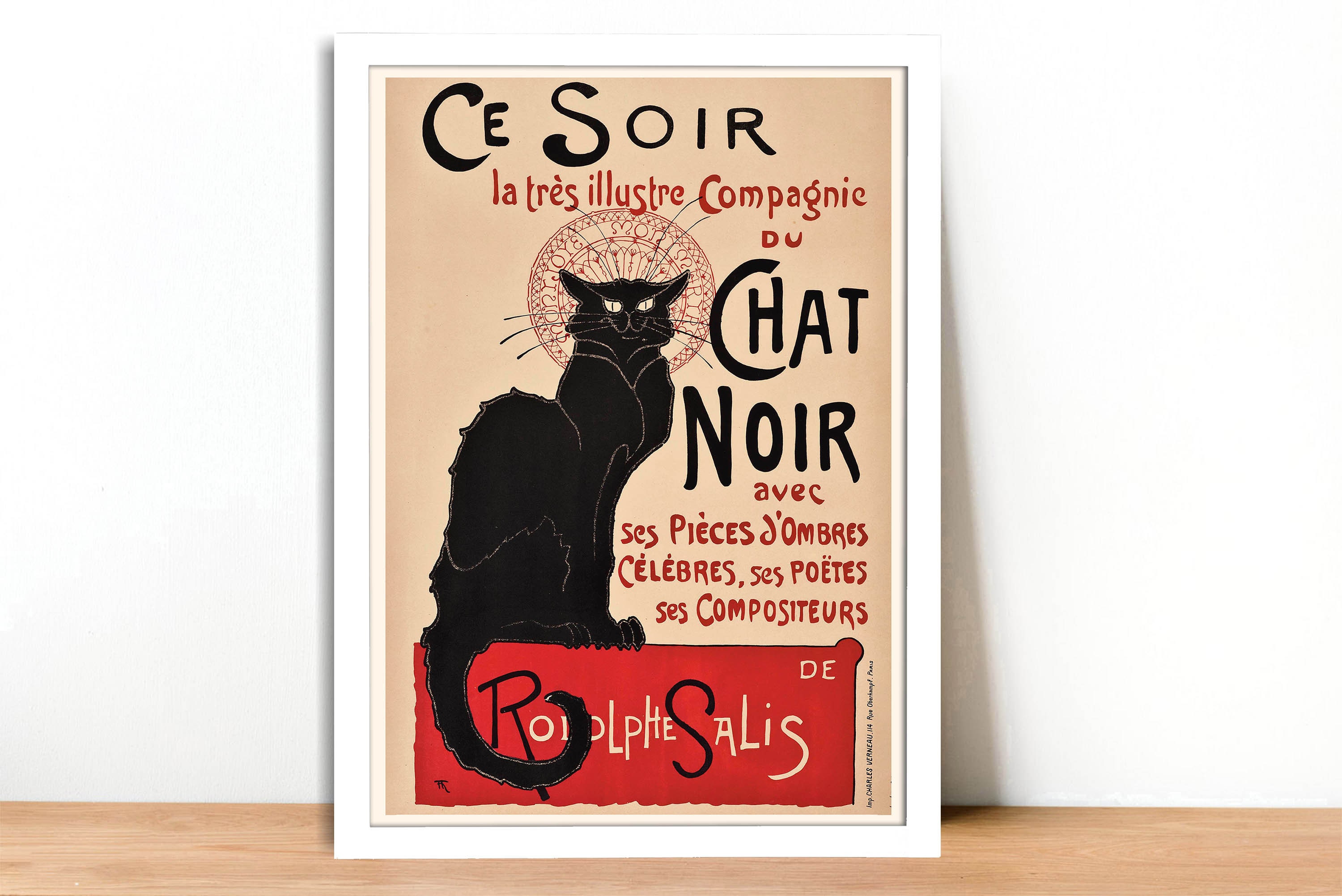 Le Chat Noir Black Cat Vintage Advertising Poster by Theophile