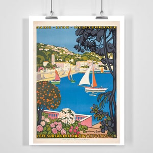 Paris Lyon Mediterranee Vintage French Travel Poster - Framed / Unframed