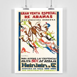 Heinlein & Cia Vintage Werbeplakat von Achille Mauzan - gerahmt / ungerahmt