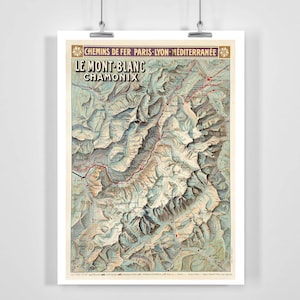 Poster de voyage Chamonix Mont-Blanc Paris Lyon Mediterranean Railways - Encadré / Non encadré