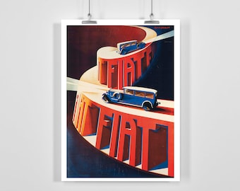 Retro Vintage Advertising Car Automobile Racing Poster - Framed / Unframed