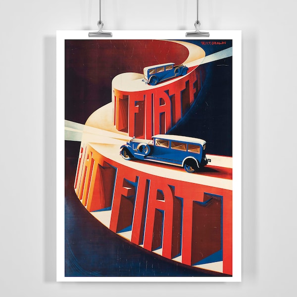 Retro Vintage Advertising Car Automobile Racing Poster - Framed / Unframed