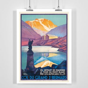 Great St. Bernard Pass Vintage Travel Poster by Roger Broders - Framed / Unframed
