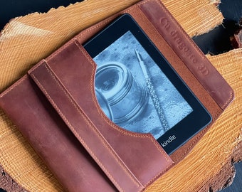 Funda de cuero personalizada para Kindle Paperwhite, funda vintage para libros electrónicos