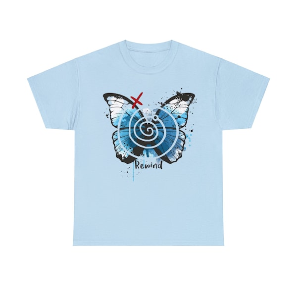 La vida es extraña "Butterfly Rewind" Camiseta de algodón pesado unisex