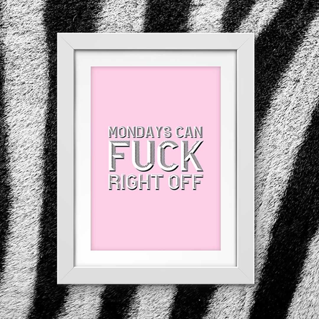 Pink Mondays Wall Art Print Etsy