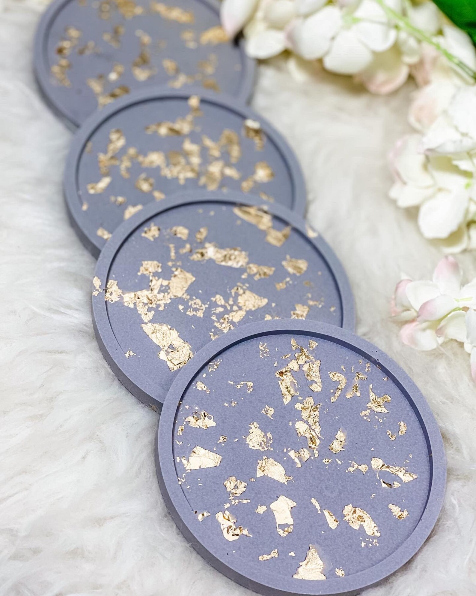 Luxury Handmade Eco friendly Jesmonite coaster set. Etsy