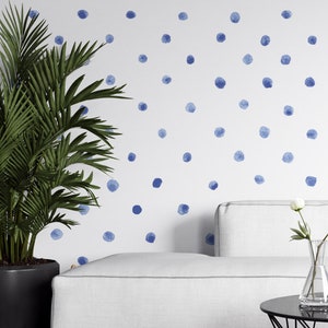Blue Polka Dot Wallpaper, Peel and Stick Wallpaper, Removable wallpaper Roll, Self Adhesive Wallpaper, Nursery Wall Art for kids NW431