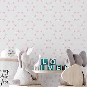 Scandinavian Nursery Pattern Wallpaper / Removable Wallpaper / Peel and Stick / Minimalist Kids Room Decor / Neutral Tones Nursery Mural