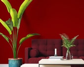 Burgundy Peel and Stick Wallpaper Modern Living Room Accent Wall Idea