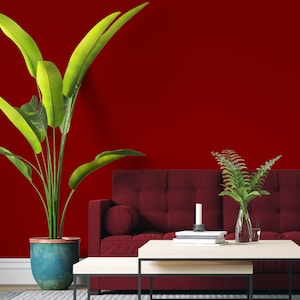 Luxurious Red Peel and Stick Wallpaper – Bold Solid Color Accent Wall, Premium Self-Adhesive  Bedroom Decor with Vibrant Statement Finish