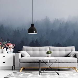 Forest View Peel and Stick Mural: Matte Nature Wallpaper