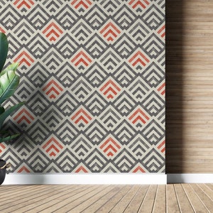 Papier peint vintage à motif géométrique, autocollant mural amovible, décoration de chambre à coucher rétro, auto-adhésif facile à poser