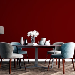 Peel And Stick Wallpaper Dark Red solid color, Cherry Red Wallpaper, Peel and Stick Wall Sticker, Self-Adhesive Bedroom Wallpaper NWC15