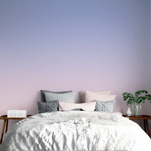 Carta da parati rosa viola, carta da parati staccabile e adesiva sfumata rosa viola, carta da parati sfumata rosa, adesivo da parete rimovibile tramonto per camera da letto NWG038