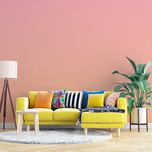 Carta da parati adesiva staccabile e sfumata rosa adatta agli inquilini / murale con sfumatura alba / decorazione autoadesiva rimovibile per la parete della camera da letto
