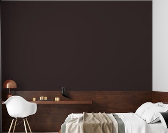 Peel And Stick Wallpaper Dark Brown solid color, Home Decor Wallpaper, Peel and Stick Wall Sticker, Self-Adhesive Bedroom Wallpaper NWC35