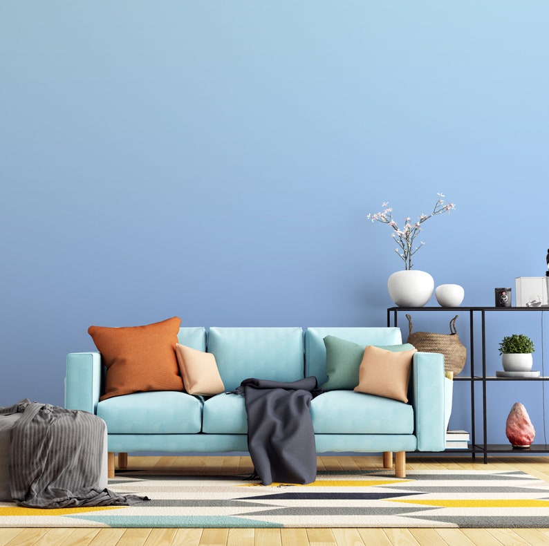 Baby Blue Ombre Removable Wallpaper Blue Color Gradient Etsy