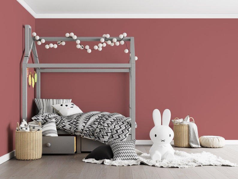 Peel and Stick Wallpaper Soft Red Solid Color Wallpaper for Etsy