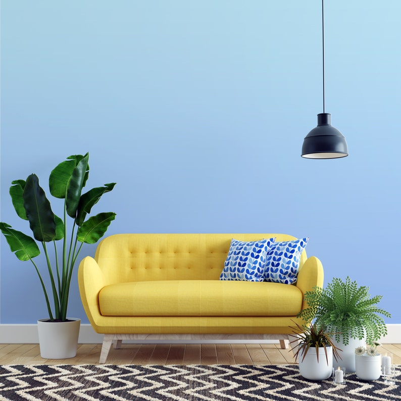 Baby Blue Ombre Removable Wallpaper Blue Color Gradient Etsy