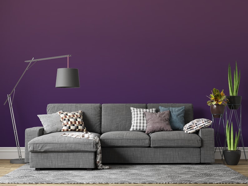 Peel And Stick Wallpaper Dark Purple gradient Dark Purple | Etsy