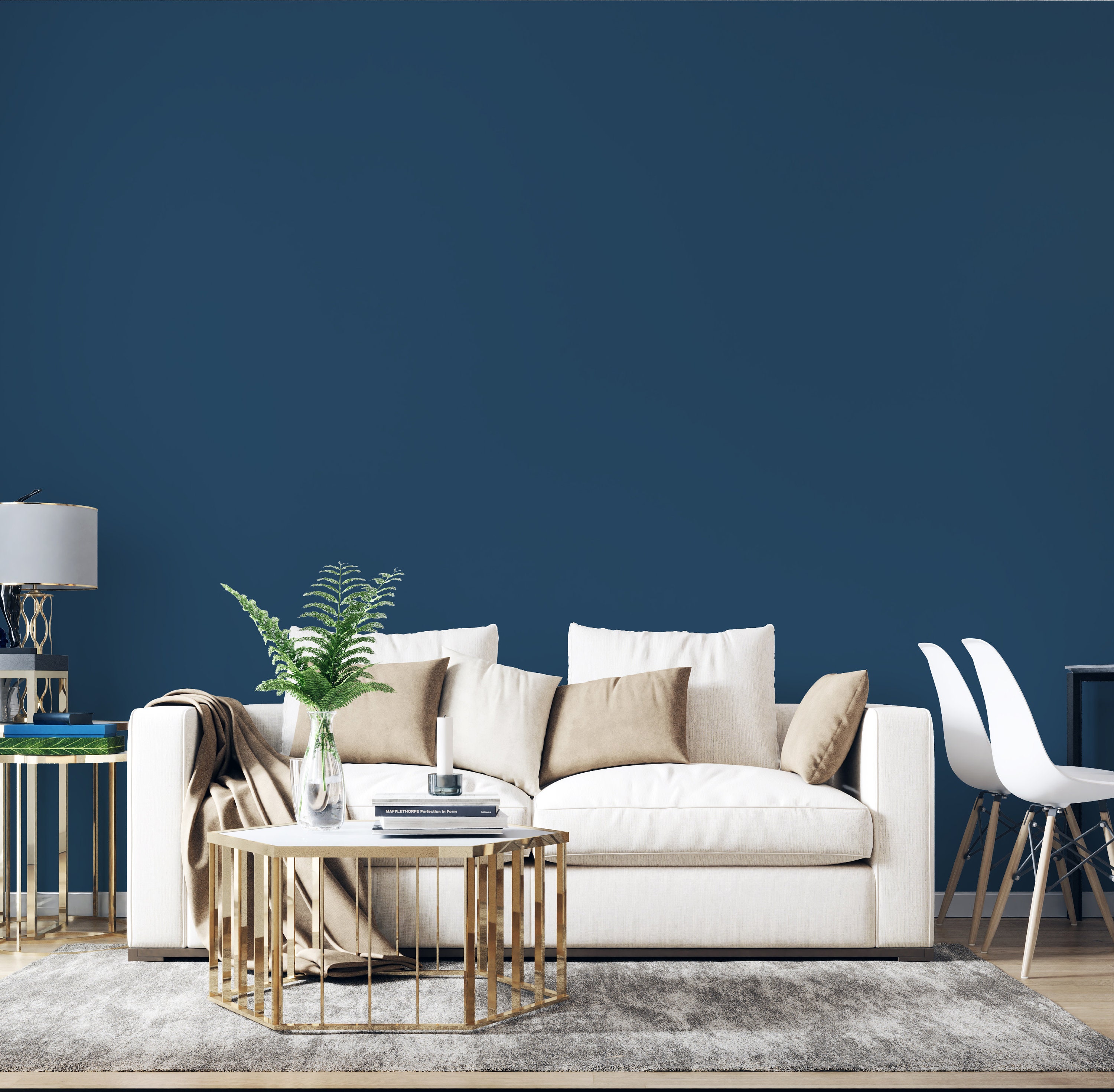 Peel and Stick Wallpaper Dark Blue Solid Color Wallpaper for Etsy