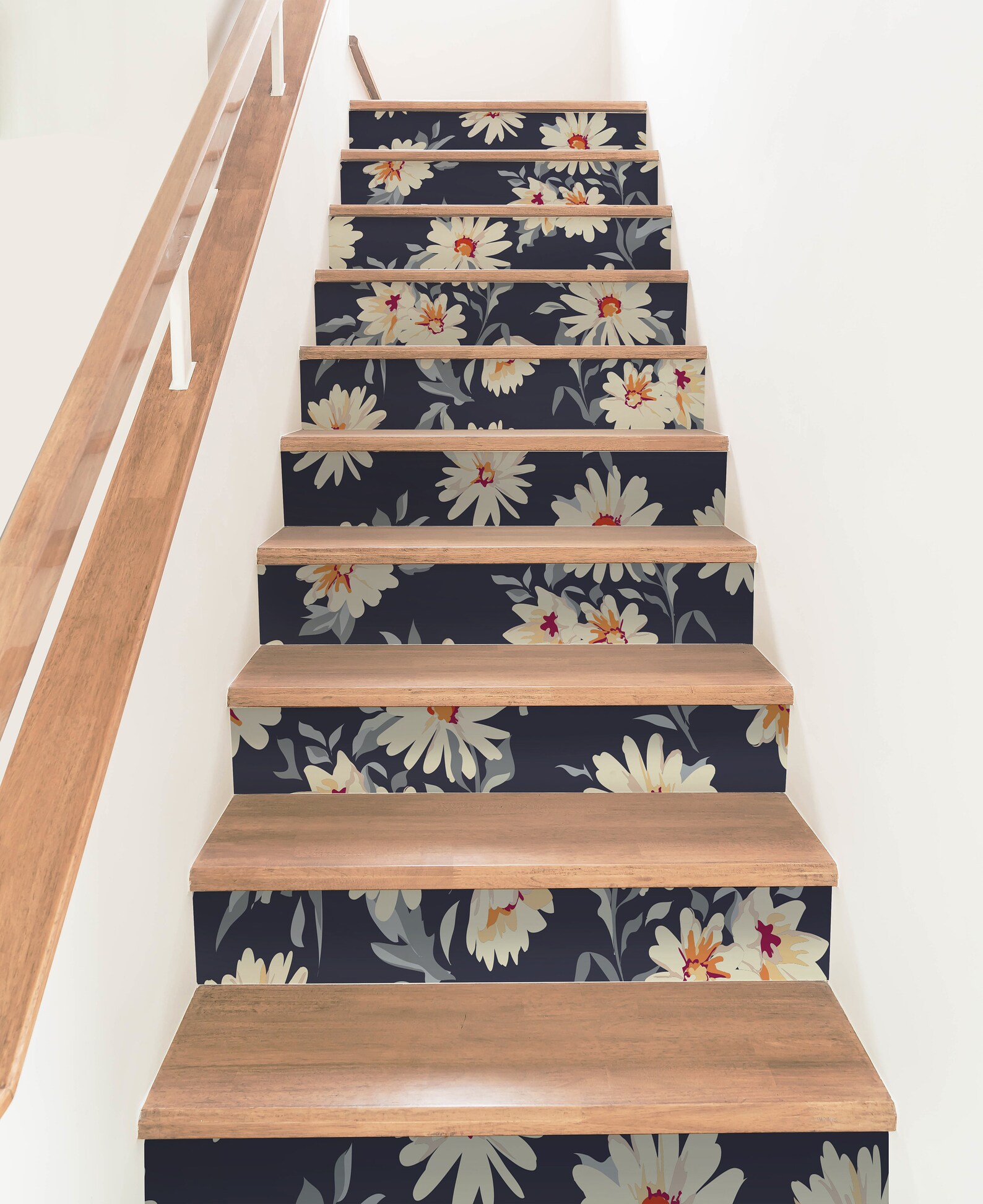 Stair Riser Removable Wallpaper With Floral Pattern SET OF Etsy