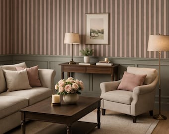 Neutraal gestreept Peel-and-Stick-behang Roze beige smalle lijnen modern klassiek muurdecor