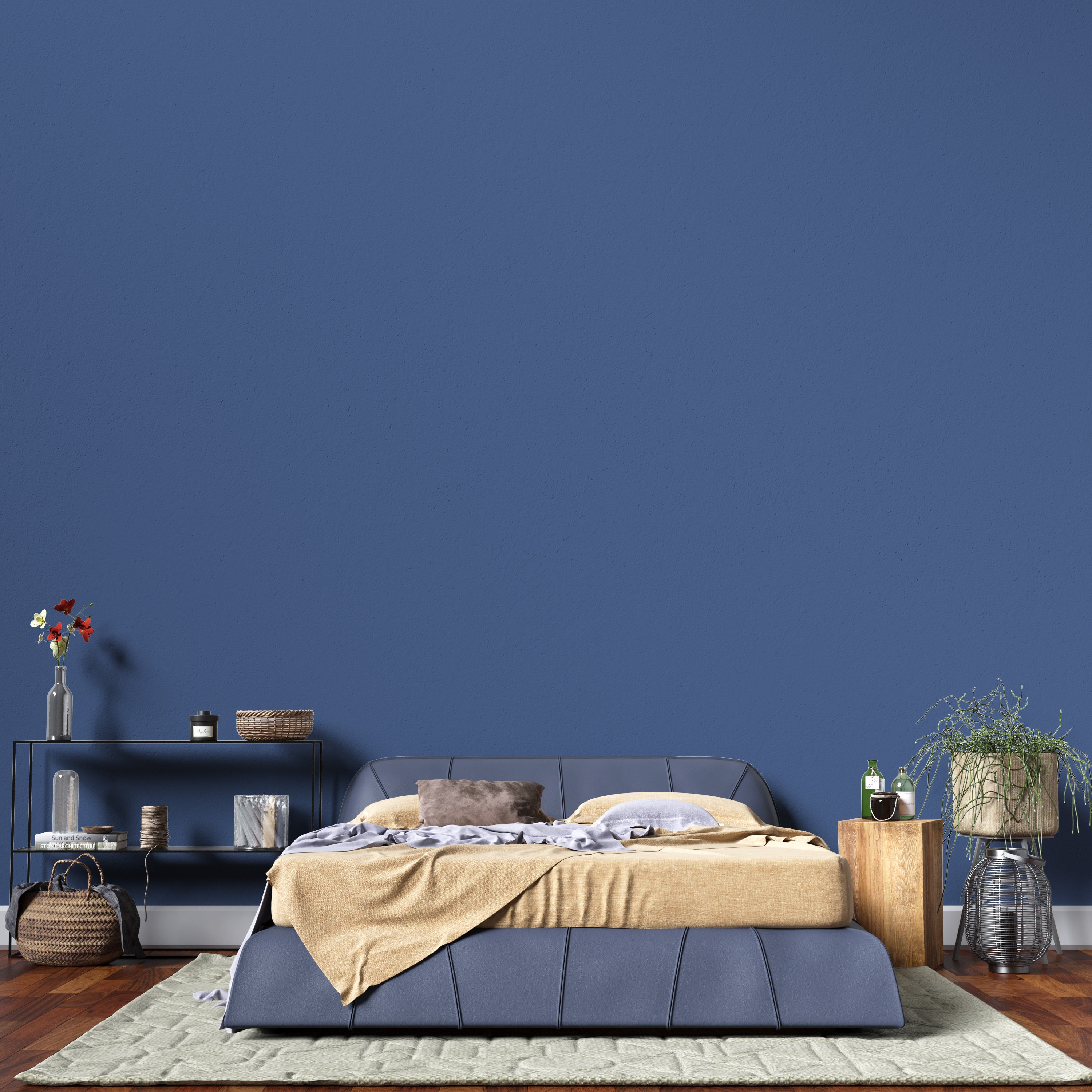 Peel and Stick Wallpaper Blue Solid Color Wallpaper for Home Etsy