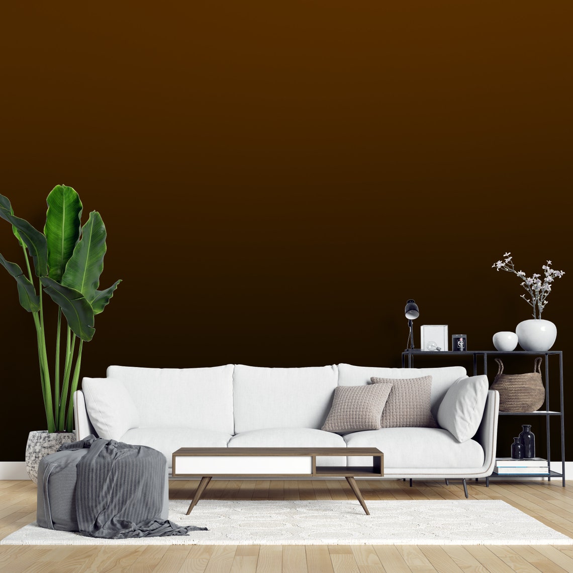 Peel and Stick Wallpaper Brown Gradient Dark Brown Ombre - Etsy