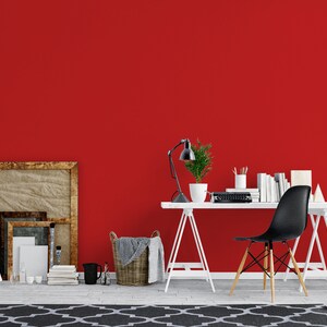Peel And Stick Wallpaper Bright Red solid color Home Decor | Etsy