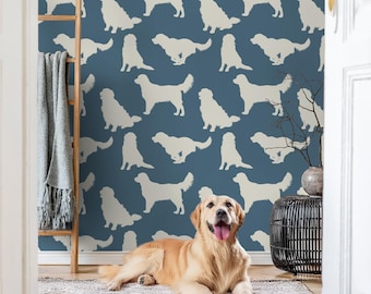 Golden Retriever Wallpaper Peel and Stick Dog Pattern Nursery Kids Room Decor