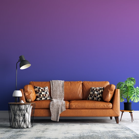 Peel and Stick Wallpaper Neon Purple Gradient Neon Purple - Etsy