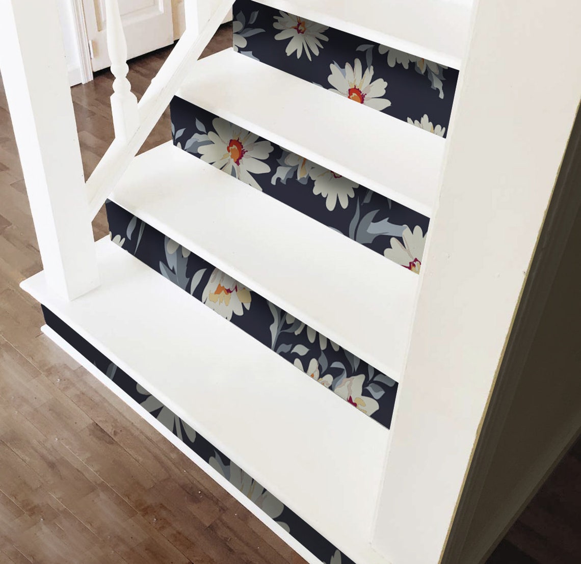 Stair Riser Removable Wallpaper With Floral Pattern SET OF - Etsy UK
