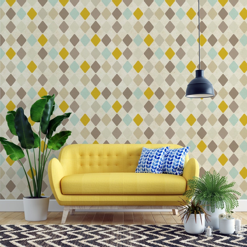 Peel and Stick Wallpaper With Vintage Pattern Retro Wallpaper - Etsy