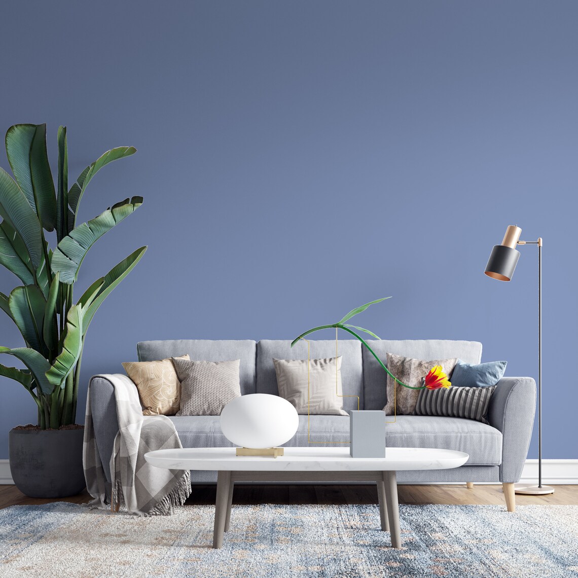 Peel and Stick Wallpaper Light Blue Solid Color Wallpaper for Etsy