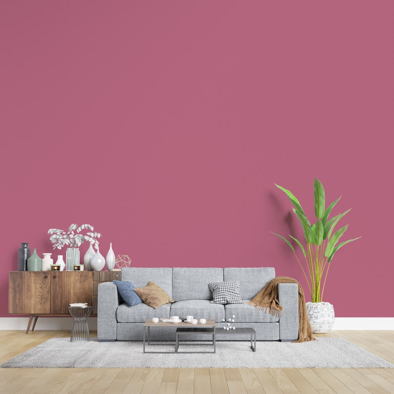 Peel and Stick Wallpaper Moderate Pink Solid Color Wallpaper Etsy