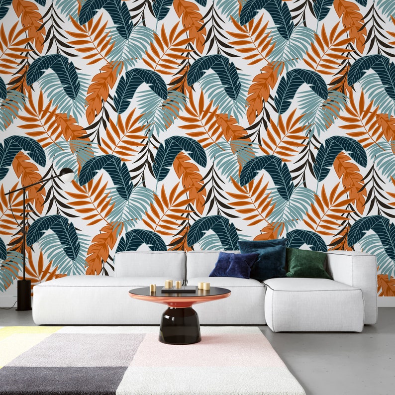 Peel And Stick Wallpaper with Leaves Nature Wallpaper for Etsy