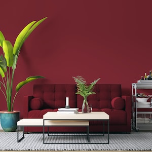 Carta da parati adesiva color vino, carta da parati decorativa per la casa di colore rosso scuro, adesivo da parete adesiva, carta da parati autoadesiva NWC12