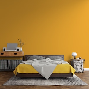 Carta da parati staccabile e adesiva colore giallo tenue, carta da parati per la casa, adesivo da parete staccabile e adesiva, carta da parati autoadesiva per camera da letto NWC74