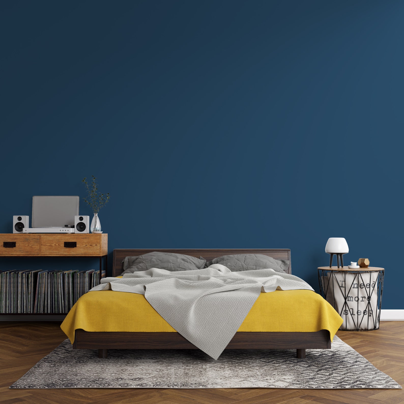 Peel And Stick Wallpaper Dark Blue solid color Wallpaper for Etsy