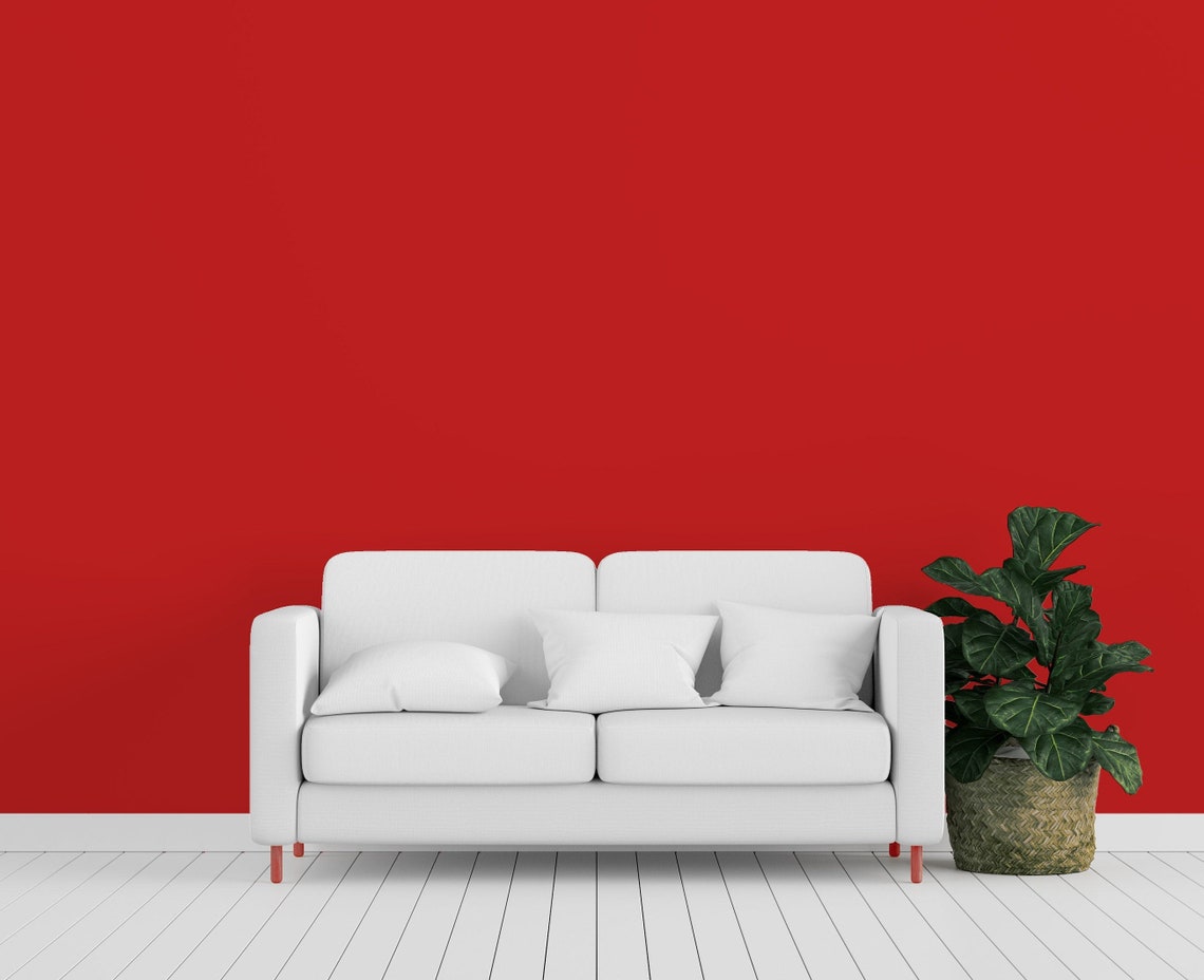 Peel and Stick Wallpaper Bright Red Solid Color Home Decor | Etsy