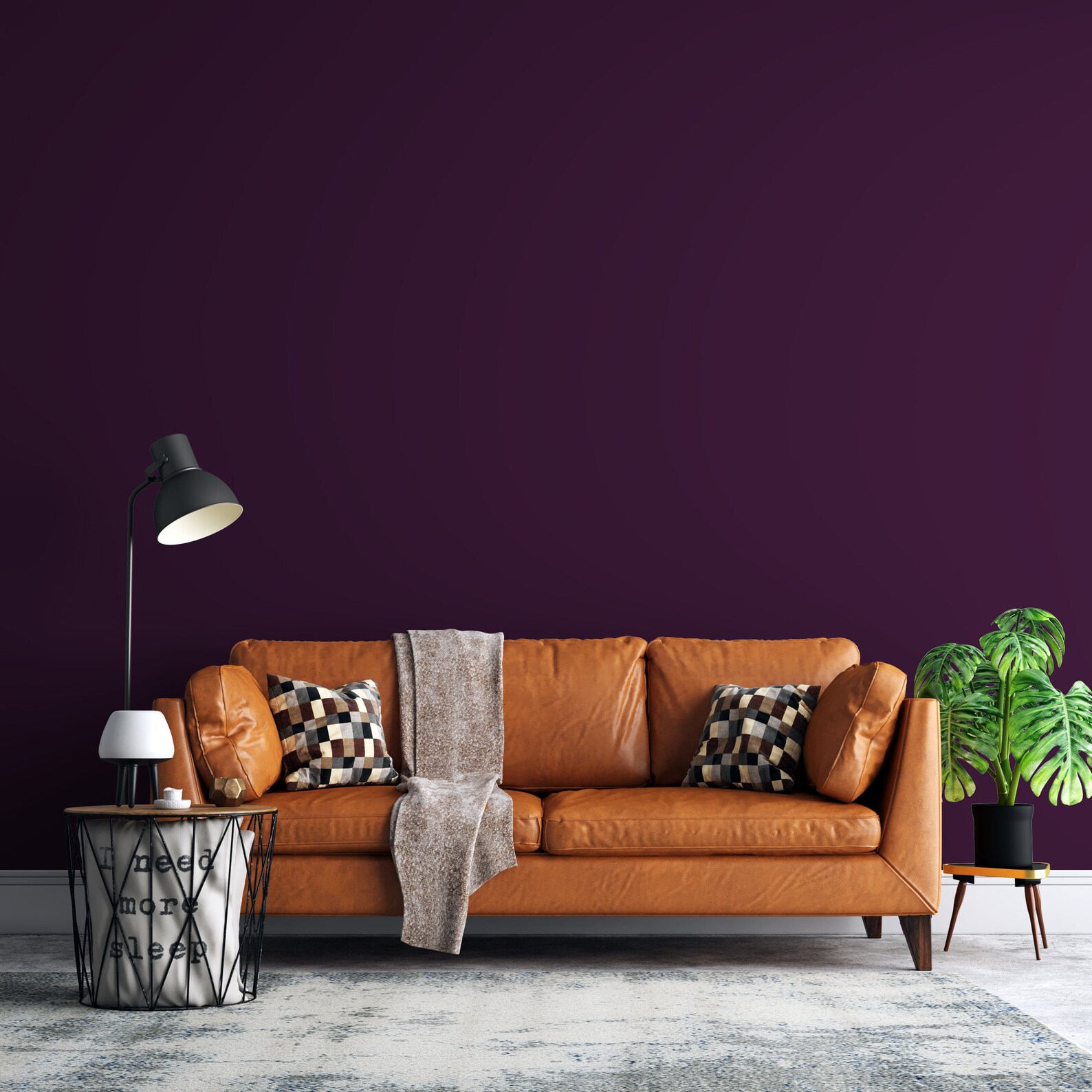 Peel and Stick Wallpaper Purple Solid Color Wallpaper for | Etsy